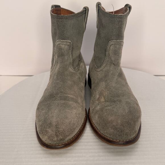 Madewell The Pull On Ankle Boot Techno Grey Suede Leather Sz 6.5 Western Boho - Picture 3 of 10